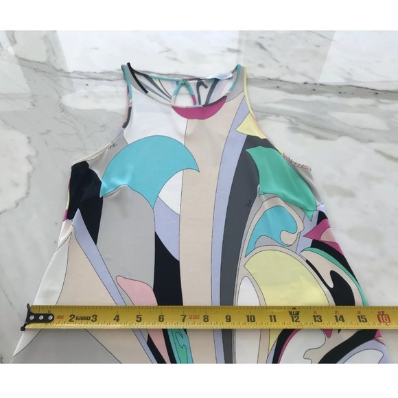 EMILIO PUCCI PINK MULTI PRINT SLEEVELESS DRESS MODEL 81RH61 SIZE IT 44 / US 10 - Picture 6 of 14